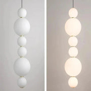 White Multi Globe Pendant Light for Staircase & High Ceiling-DWHOME