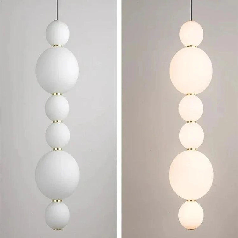 White Multi Globe Pendant Light for Staircase & High Ceiling-DWHOME