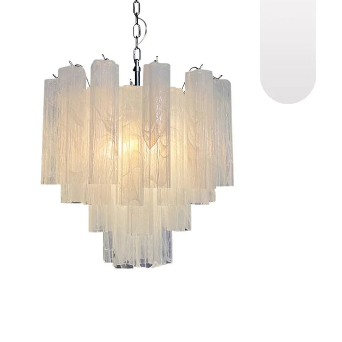White Murano Glass Tube Chandelier-DWHOME
