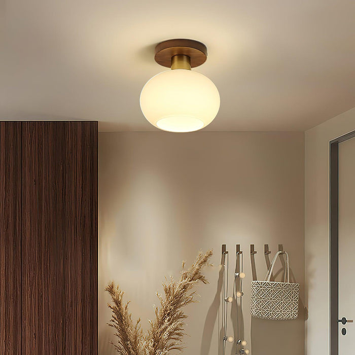 White Shell Ceiling Lamp.