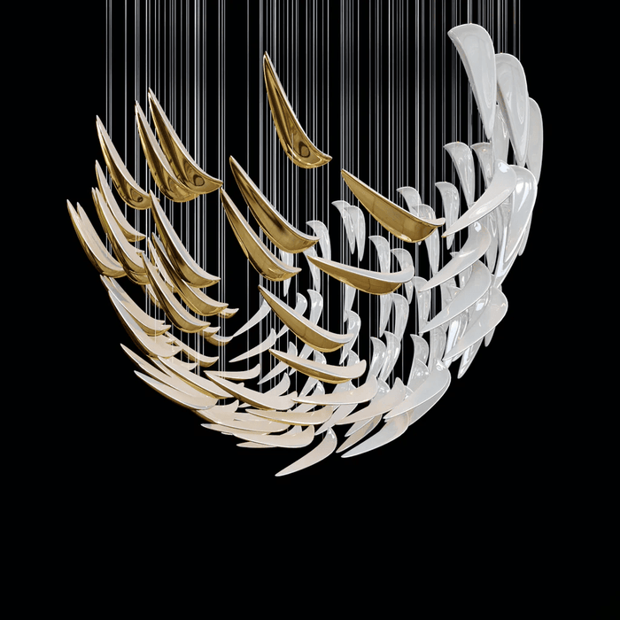 White Feather Art Deco Customize Chandelier - Vakkerlight