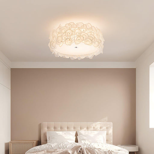 White Hydrangea Ceiling Lamp.