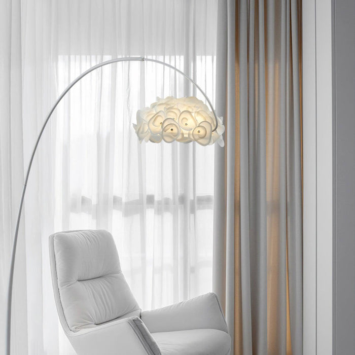 White Hydrangea Floor Lamp.