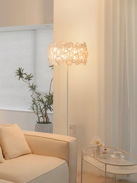 White Hydrangea Floor Lamp.