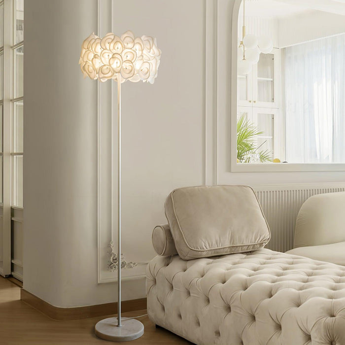 White Hydrangea Floor Lamp.