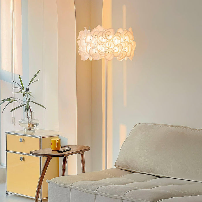 White Hydrangea Floor Lamp.