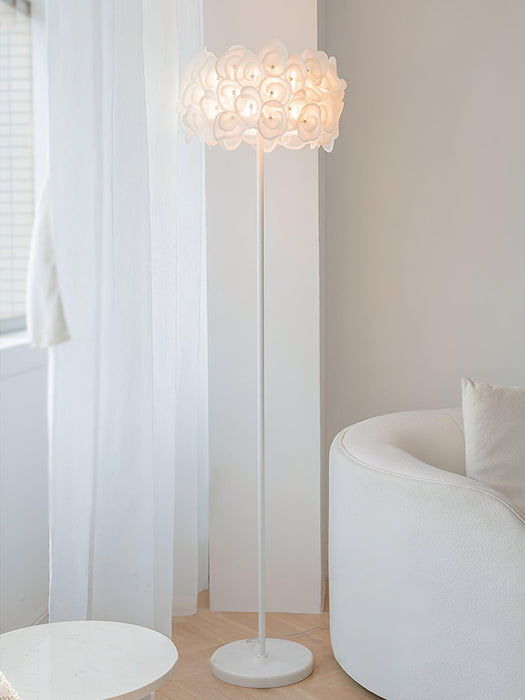 White Hydrangea Floor Lamp.