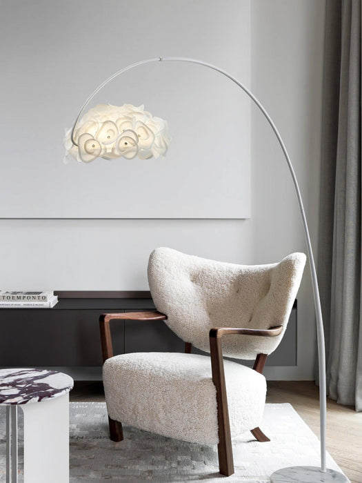 White Hydrangea Floor Lamp.