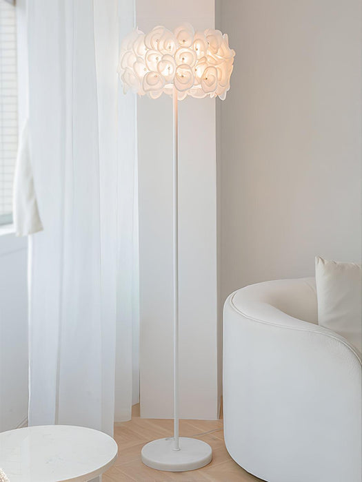 White Hydrangea Floor Lamp.