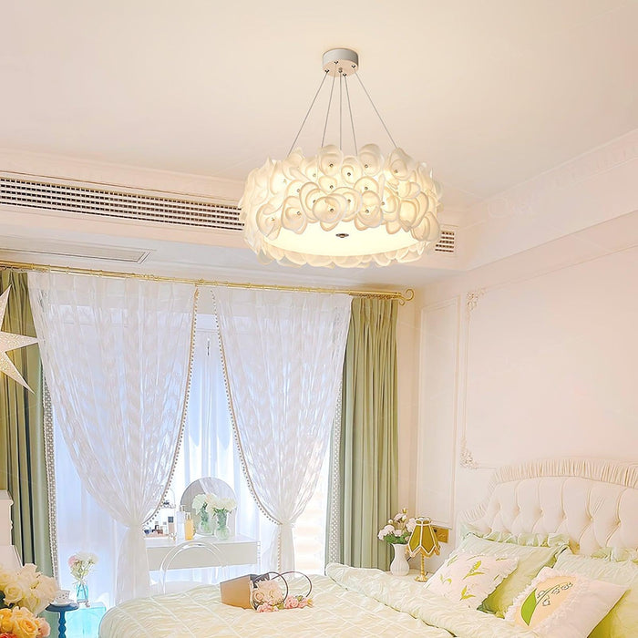 White Hydrangea Pendant Lamp-DWHOME
