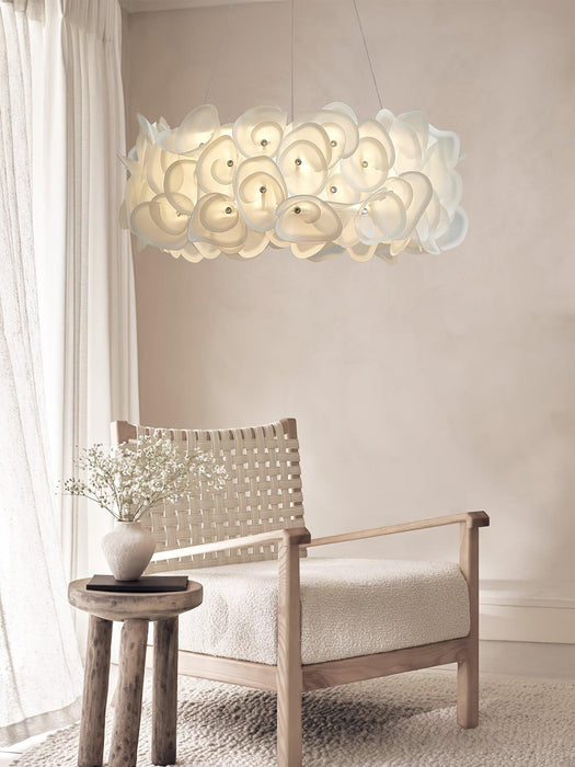 White Hydrangea Pendant Lamp.