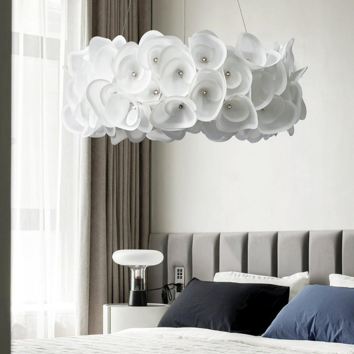 White Hydrangea Pendant Lamp.