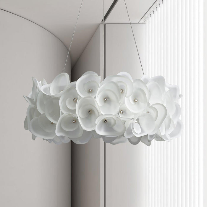 White Hydrangea Pendant Lamp.