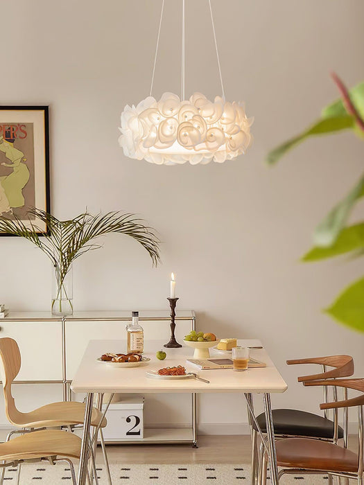 White Hydrangea Pendant Lamp.