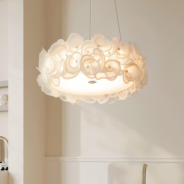 White Hydrangea Pendant Lamp.