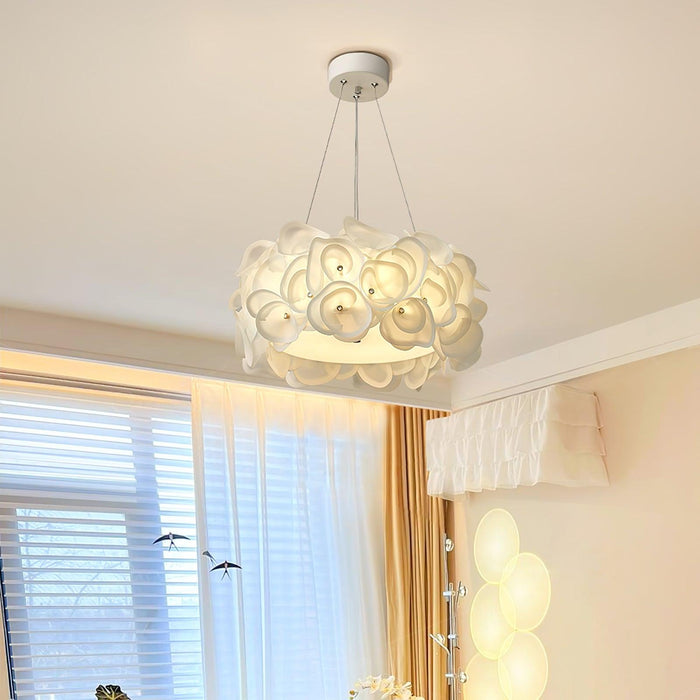 White Hydrangea Pendant Lamp.