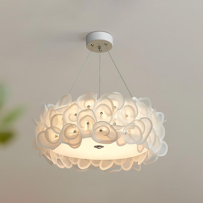 White Hydrangea Pendant Lamp.