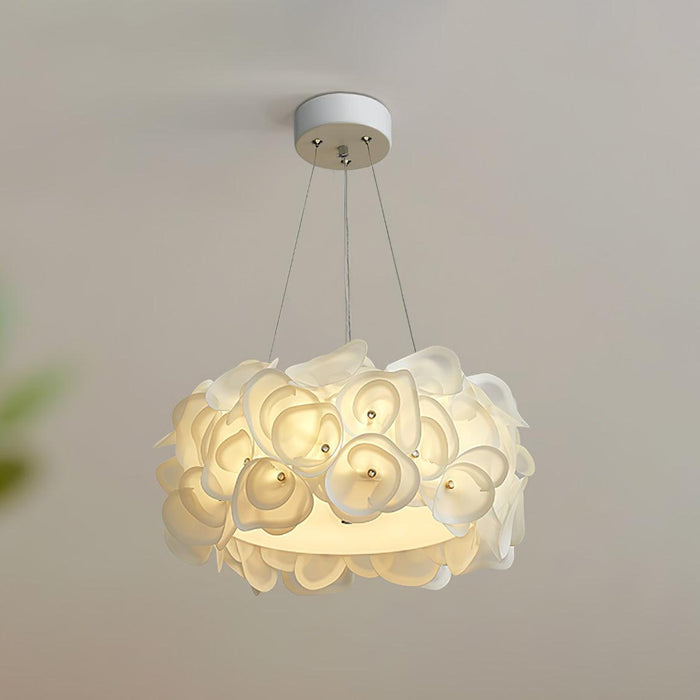 White Hydrangea Pendant Lamp.