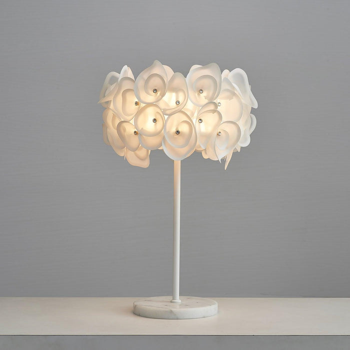 White Hydrangea Table Lamp.