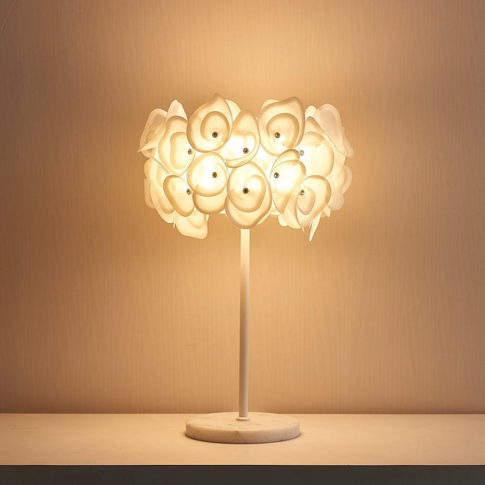 White Hydrangea Table Lamp-DWHOME