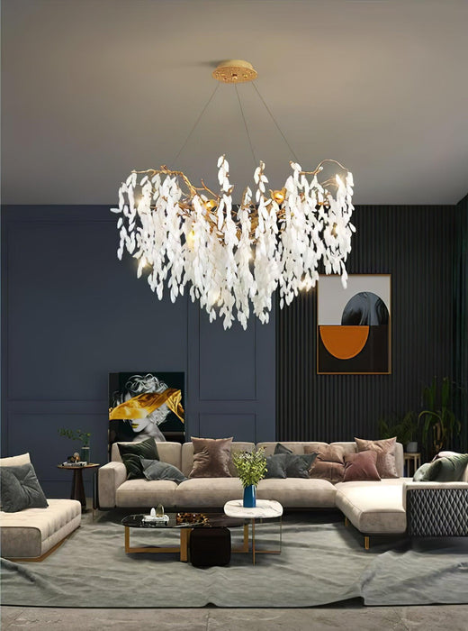 White Jade Branch Brass Chandelier - DWHOME