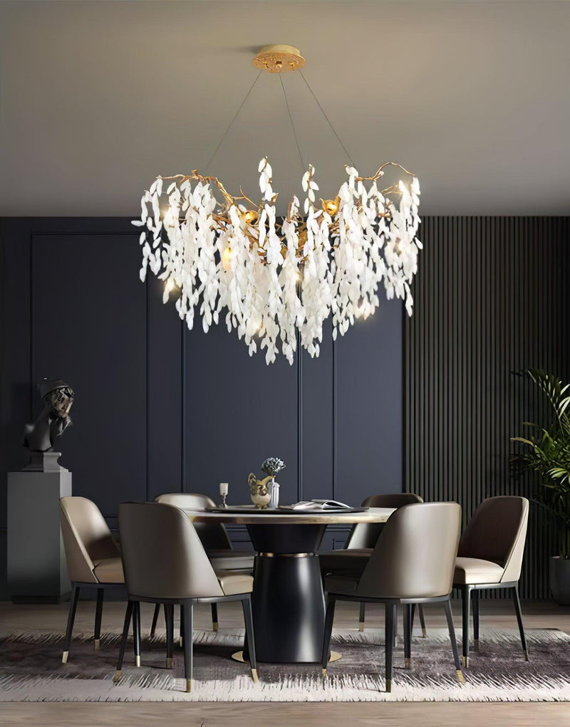 White Jade Branch Brass Chandelier-DWHOME