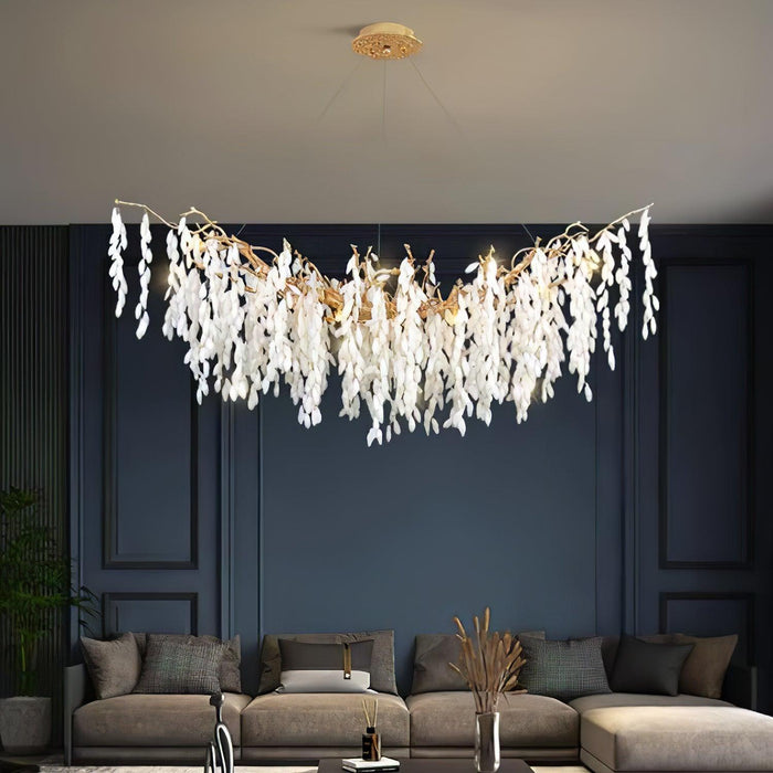 White Jade Branch Brass Chandelier - DWHOME