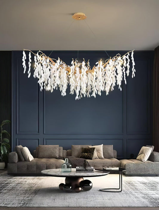 White Jade Branch Brass Chandelier - DWHOME