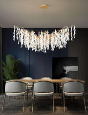 White Jade Branch Brass Chandelier-DWHOME