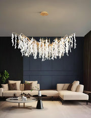 White Jade Branch Brass Chandelier-DWHOME