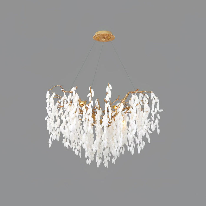 White Jade Branch Brass Chandelier - DWHOME