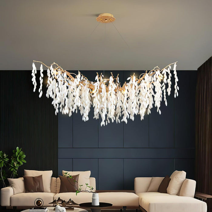 White Jade Branch Brass Chandelier - DWHOME