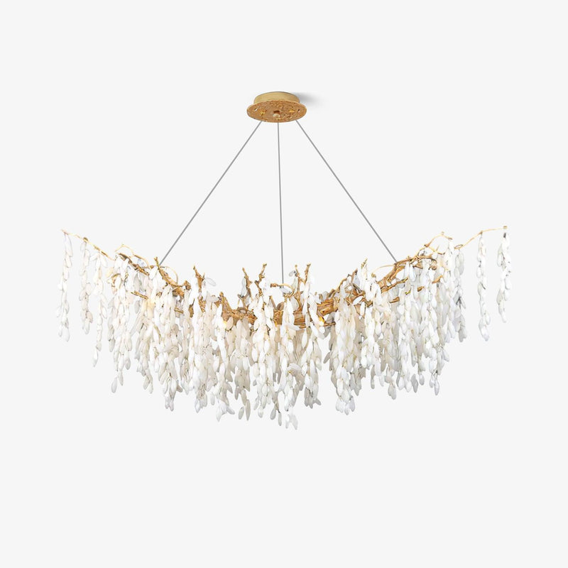 White Jade Branch Brass Chandelier-DWHOME