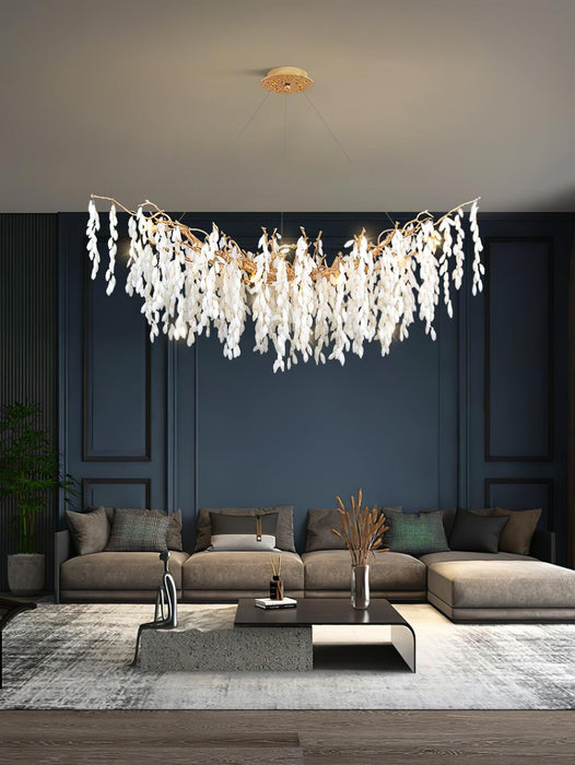 White Jade Branch Brass Chandelier - DWHOME