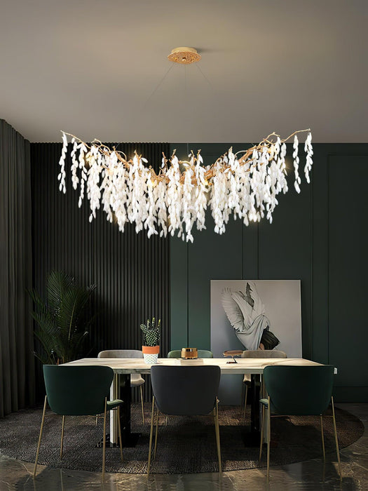 White Jade Branch Brass Chandelier - DWHOME