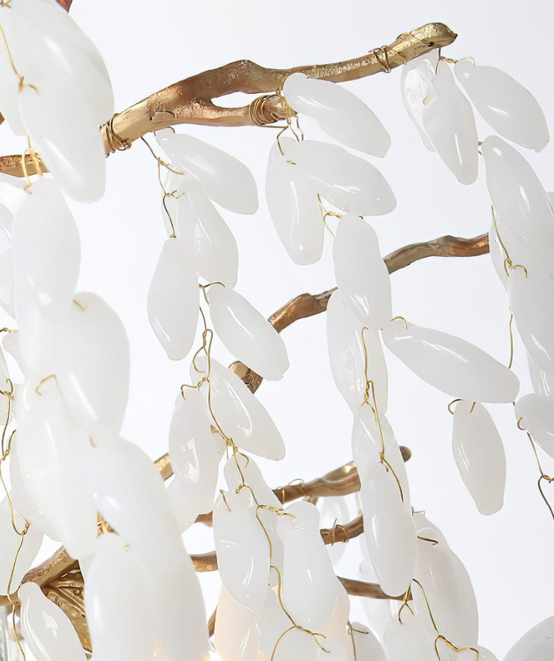 White Jade Branch Brass Chandelier-DWHOME