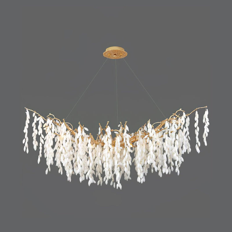 White Jade Branch Brass Chandelier-DWHOME