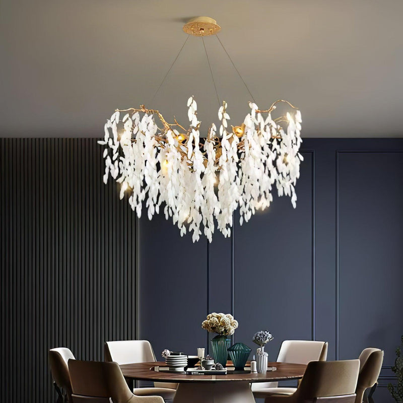 White Jade Branch Brass Chandelier-DWHOME