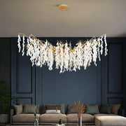 White Jade Branch Brass Chandelier-DWHOME