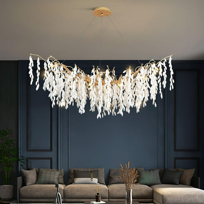 White Jade Branch Brass Chandelier - DWHOME