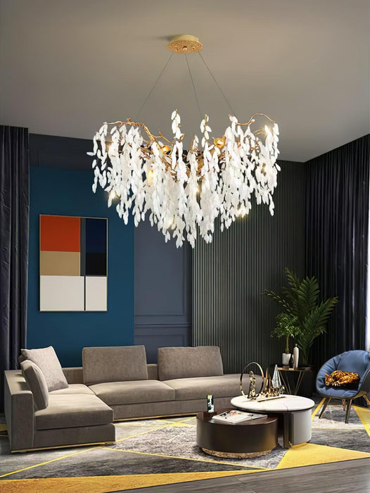 White Jade Branch Brass Chandelier - DWHOME