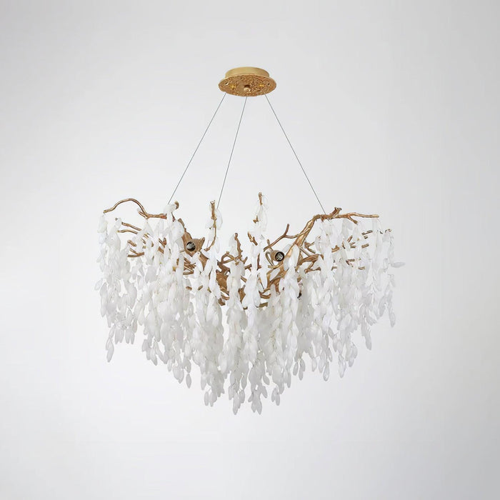 White Jade Branch Brass Chandelier - DWHOME