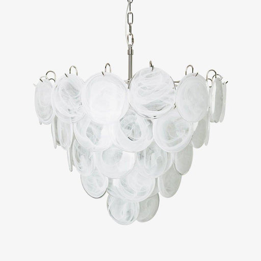 White Murano Disc Chandelier - DWHOME