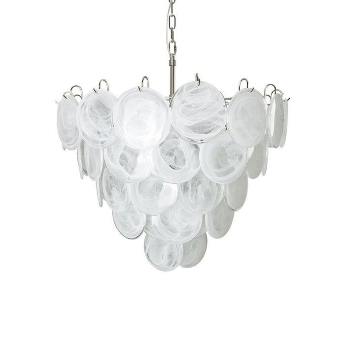 White Murano Disc Chandelier - DWHOME