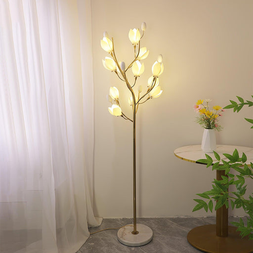 Porcelain Magnolia Floor Lamp-DWHOME
