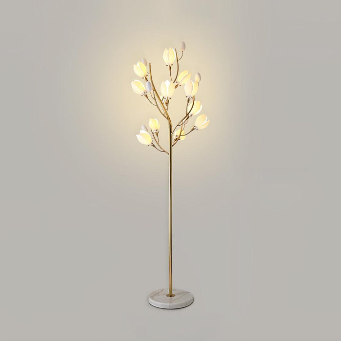 Porcelain Magnolia Floor Lamp-DWHOME