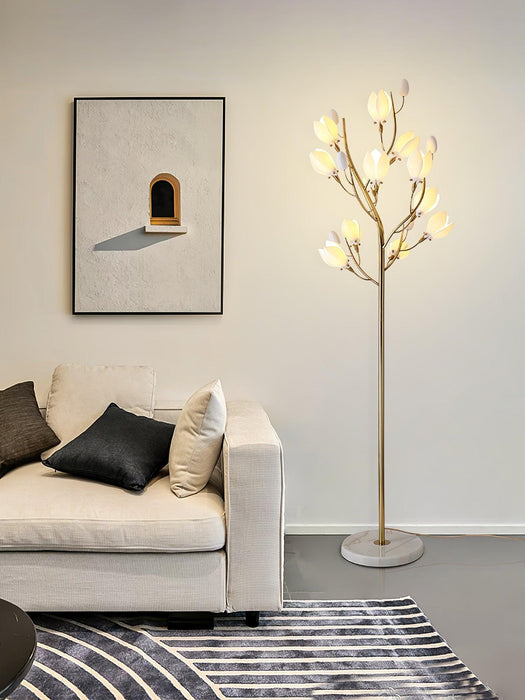 Porcelain Magnolia Floor Lamp-DWHOME