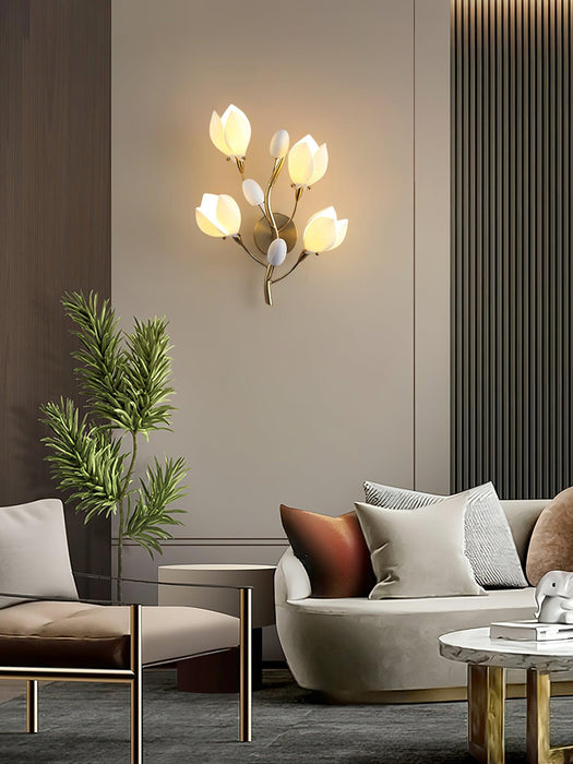Porcelain Magnolia Wall Lamp-DWHOME