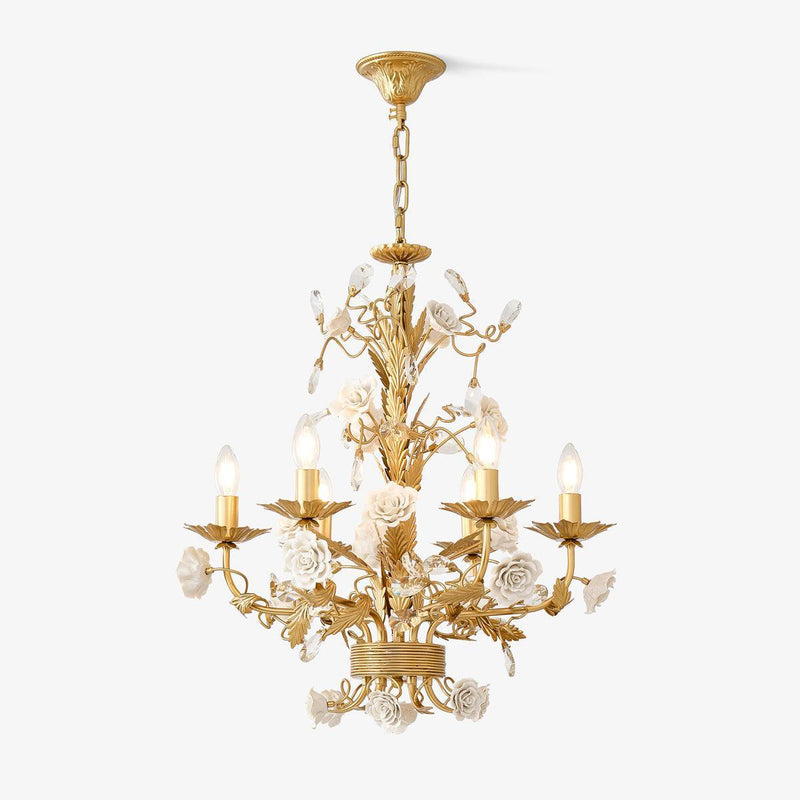 Chandelier Cristal Rose Blanche-DWHOME