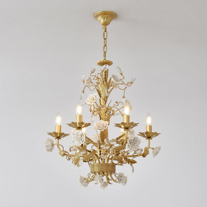 White Rose Crystal Chandelier - DWHOME